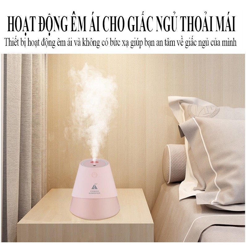 [BH 1 ĐỔI 1] Máy Phun Sương Làm Ẩm Chính Hãng Cao Cấp ICEBERG HUMIDIFIER (Tặng tinh dầu)