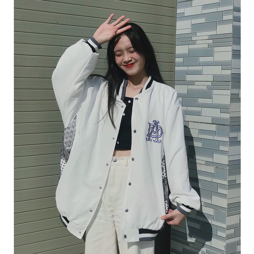 Áo khoác bomber bóng chày dù 2 lớp nam nữ varsity jacket unisex form rộng basic KIITA CLOTHING