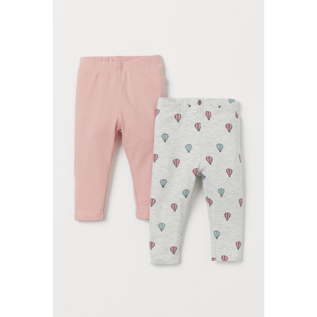 Set 2 quần legging hồng khinh khí cầu HM H&amp;M 6m-4y_hàng chính hãng authentic