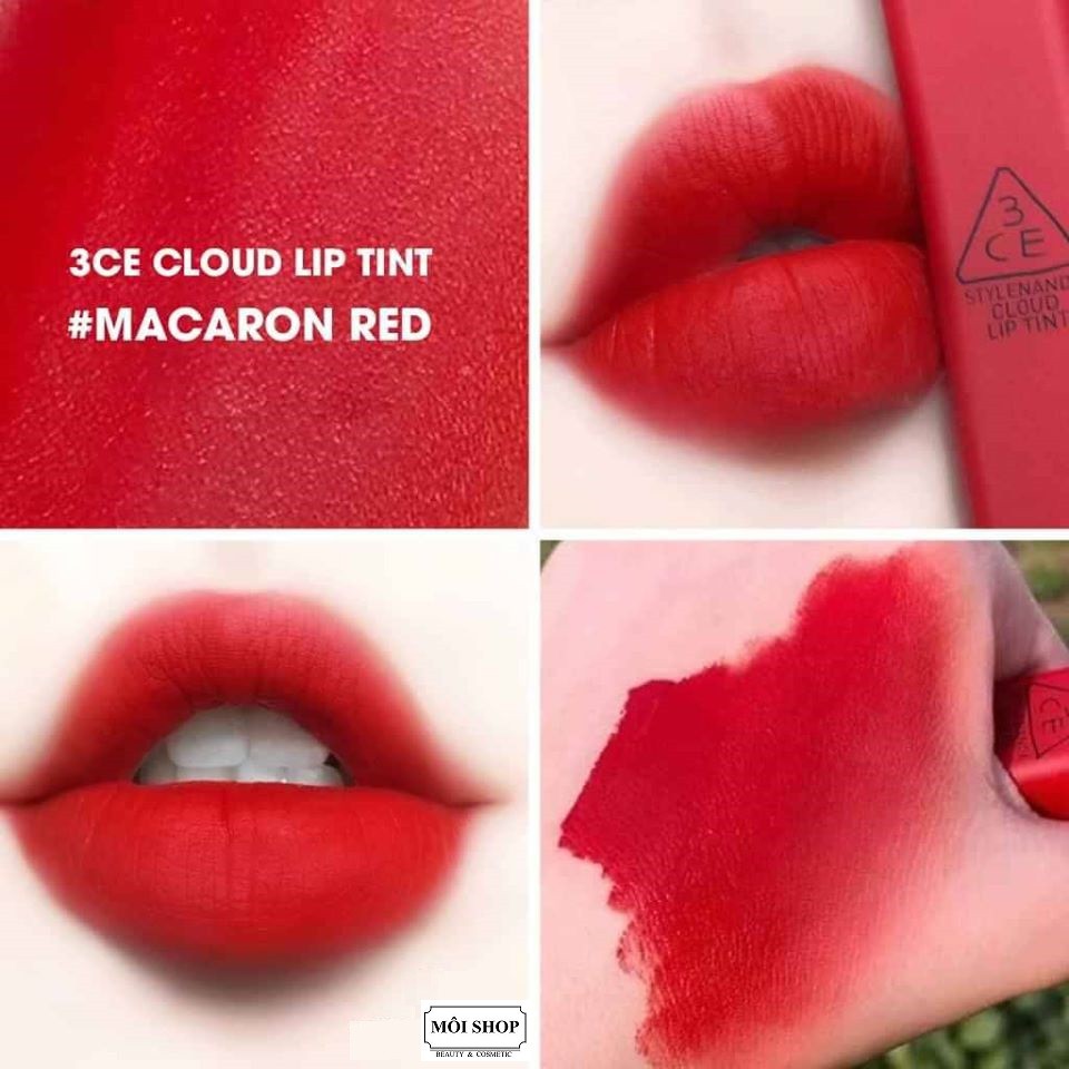 Son 3CE cloud lip tint macaron red (màu đỏ bỉ ngạn)