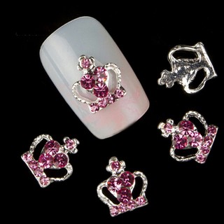 Set 10 phụ kiện vương miện 3D đính kim cương nhân tạo độc đáo để trang trí móng nghệ thuật