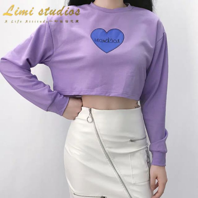 Áo kiểu, áo nữ, áo croptop tay dài, áo croptop kiểu, áo kiểu croptop, áo kiểu hở bụng, áo kiểu tay dài