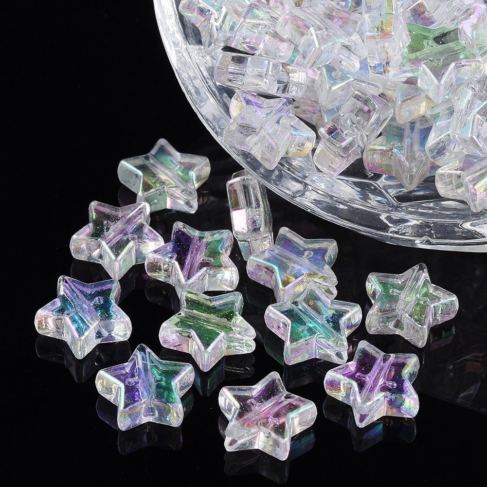 Set 100 Ngôi Sao Nhựa Acrylic 10mm Làm Trang Sức Thủ Công