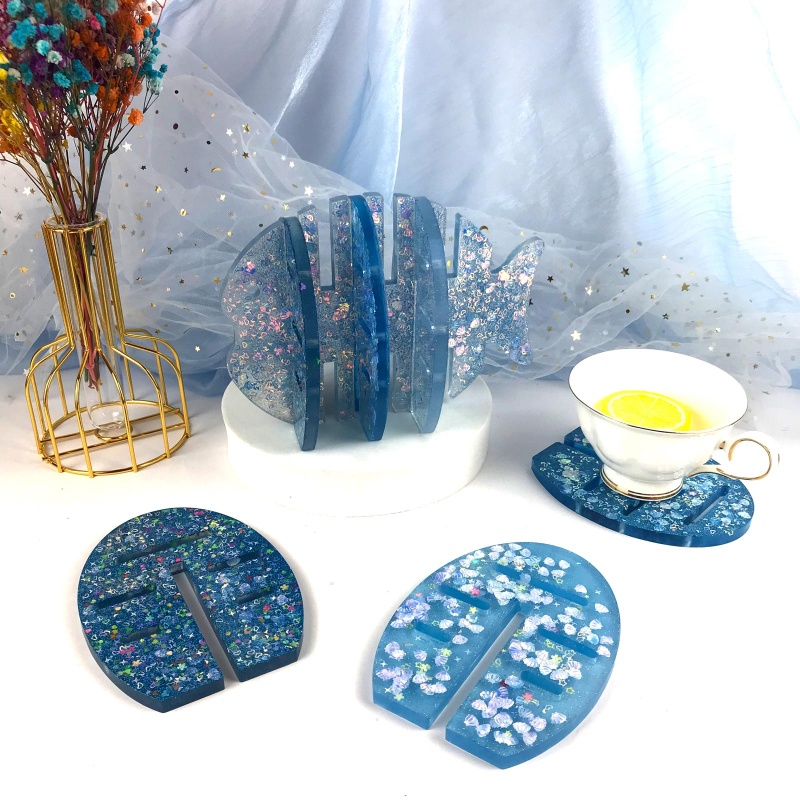 Sa Khuôn Silicone Làm Đế Lót Ly Hình Cá Nhỏ Sáng Tạo DIY