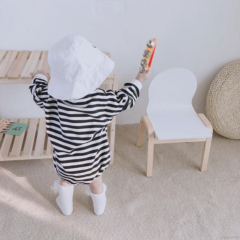 Bộ áo liền quần dài tay sọc ngang cho bé trai và bé gái