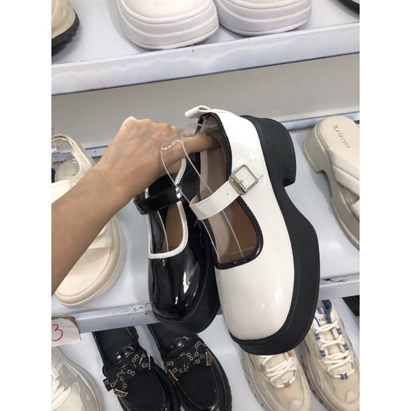 Giày lolita nữ giày oxford đốc thời trang ẢNH VÀ VIDEO THẬT giày búp bê  chất da bóng đế xuồng khoét eo quai cài MiXU