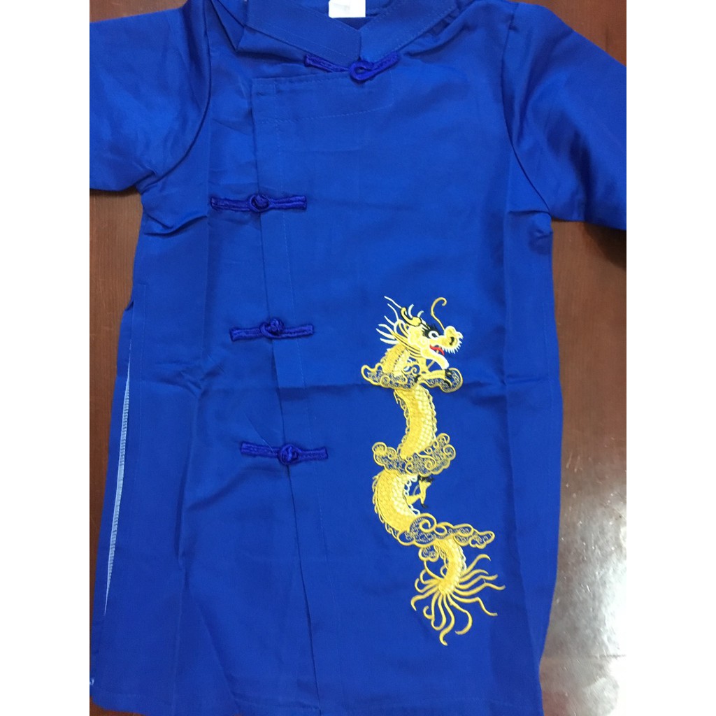 Sale sốc!!! Áo dài bé trai thêu rồng sz 2 (kèm quần)