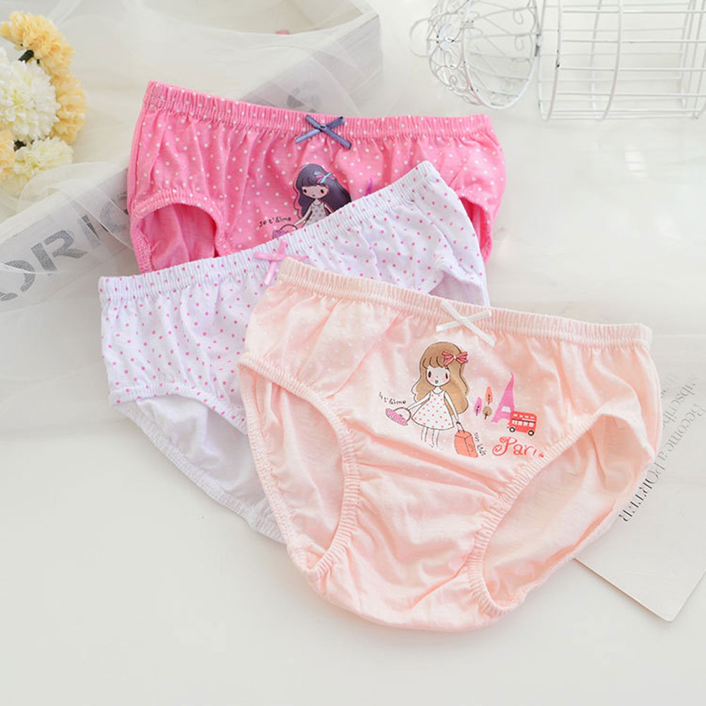 Set hộp 5 quần chip tam giác, quần lót trẻ em cotton cao cấp mềm mịn thoáng mát dành cho bé gái QL10