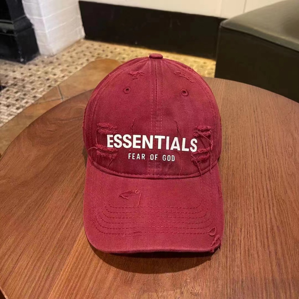 Fear of god essentials hat anti-old hole baseball cap trend street cap hip hop hat