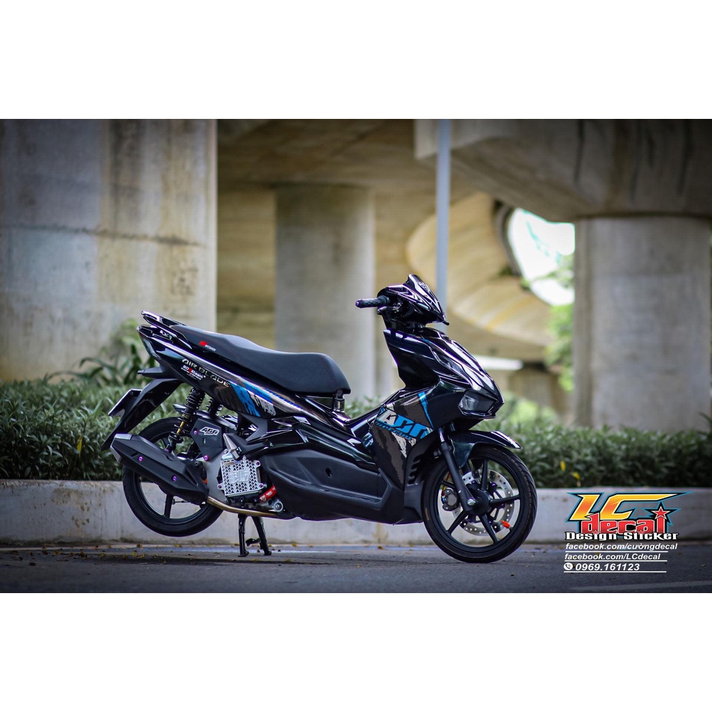 TEM RỜI mẫu ADN Special Edition xanh ngọc dán AirBlade AB đen - mẫu mới 2022 - không bay màu