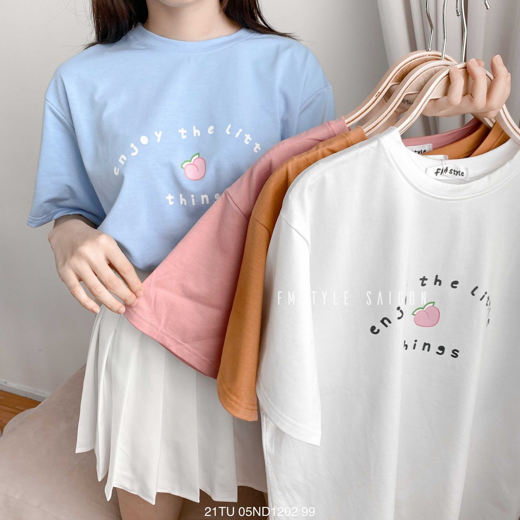 Áo thun nữ unisex tay ngắn, áo phông đẹp đi học in Enjoy the little ulzzang Fmstyle Saigon 21TU05ND1202