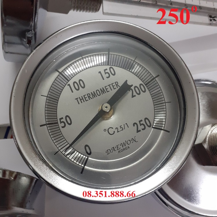 Đồng hồ đo nhiệt độ cơ Chân sau từ 0 đến 250 độ mặt 75mm chân cảm ứng 130mm DAEWOO
