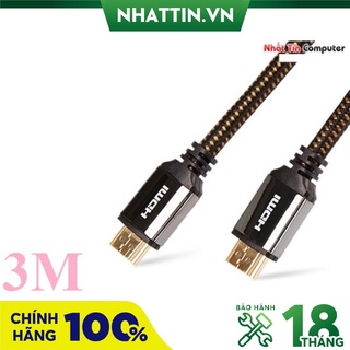 Cáp hdmi 2.0 dài 3m chính hãng z-tek zy-266 hỗ trợ 3d 4k cao cấp