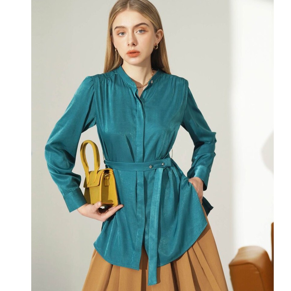 [Mã WABRWA8 giảm 15% đơn 99k] Áo Sơ Mi lụa dài tay trơn màu Méo Shop Samy