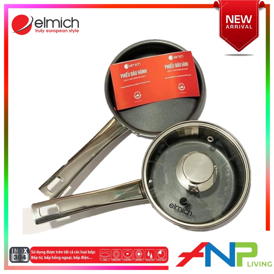 Bộ nồi quánh và chảo chống dính inox đáy liền Elmich Trimax Baby EL-3794  - Hàng chính hãng