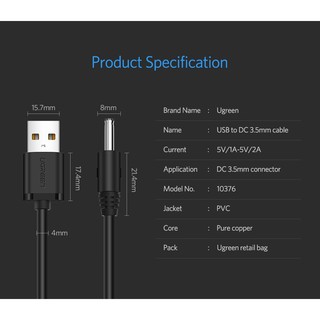 DÂY CÁP NGUỒN USB 2.0 SANG ĐẦU 3.5MM UGREEN 10376