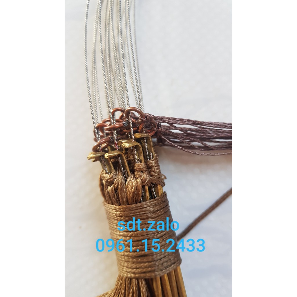 1 Bộ Giò Đá Bẫy Gà Rừng chân đồng 1 bộ 20 chân đồng, đã làm hoàn chỉnh, cáp inox xe 4 không rỉ