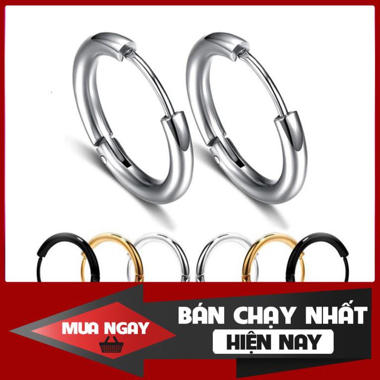 HQHQ20 Khuyên Tai Tròn Nam - Nữ kiểu dáng Kiểu Dáng Sơn Tùng MTP