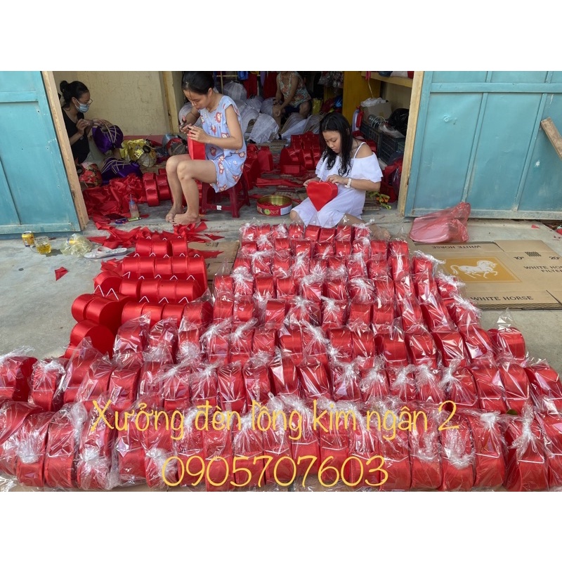 Đèn lồng hội an hình trái tim khung sắt cực đẹp trang trí tết quán coffe trà sữa nhà hàng khách sạn