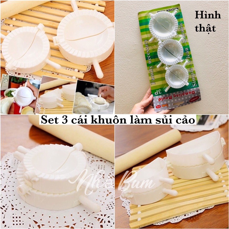 Set 3 cái khuôn làm sủi cảo - Dụng cụ làm sủi cảo