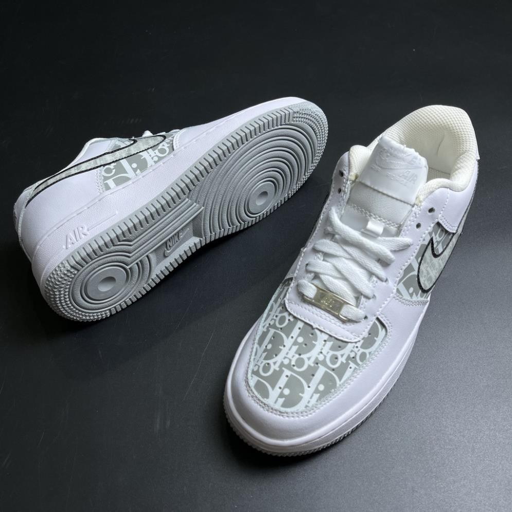 Giày Sneaker AF1 Dio Trắng Đế Xám Full Box Bill