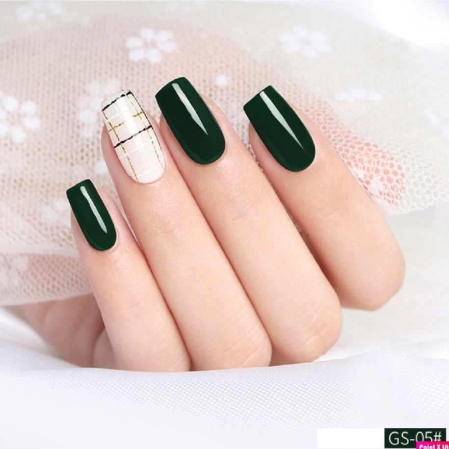 Sơn gel AS sơn móng tay sơn nail dùng máy hơ gel các tone màu xanh lá xanh lá cây xanh cổ vịt NAIL SUZY mã GS 15ml