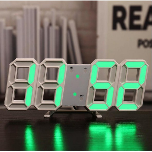 Đồng hồ LED 3D treo tường, để bàn thông minh Smart Clock