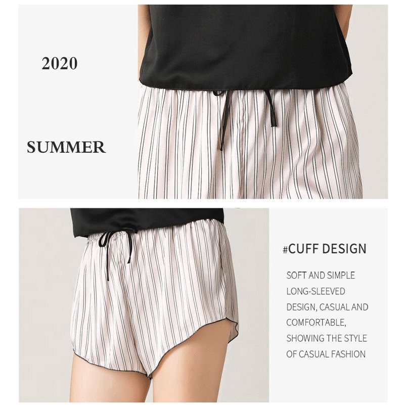 Bộ Đồ Ngủ Ngắn Cổ Chữ V Gợi Cảm Dành Cho Nữ