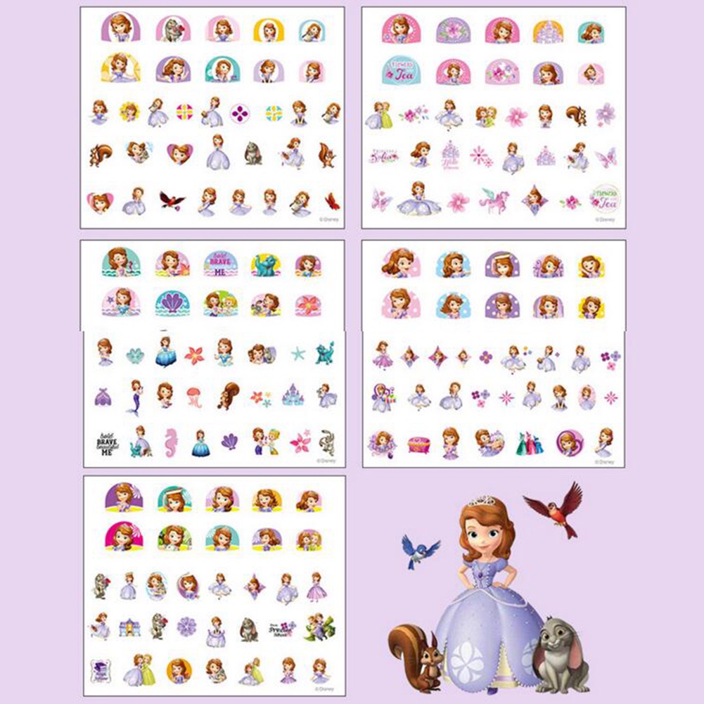 Bộ 170 nhãn dán trang trí móng tự dính họa tiết Disney cho bé gái