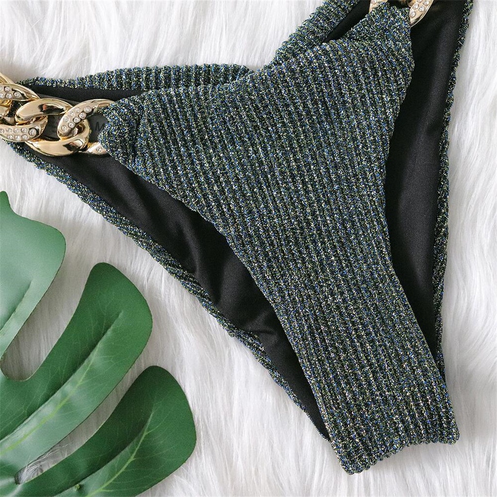 Bộ Bikini Hai Mảnh Đính Đá Thời Trang Quyến Rũ Cho Nữ