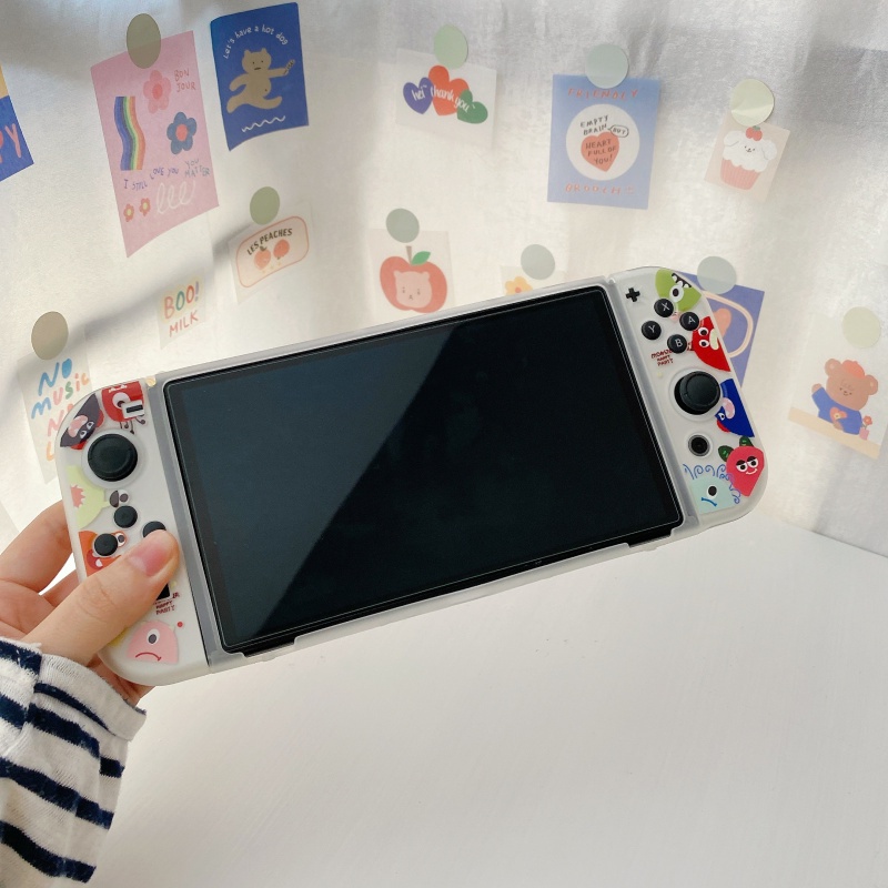 Ốp Bảo Vệ Máy Chơi Game Nintendo Switch OLED NS Họa Tiết Hoa Graffiti Dễ Thương