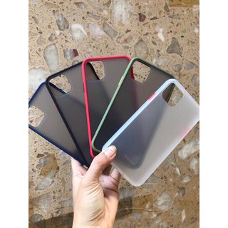 Sale 30% Ốp LƯNG NHÁM NÚT MÀU VIỀN GIẢ IPHONE 11