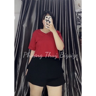 Áo thun cổ tim tay ngắn form croptop nữ bigsize - A41
