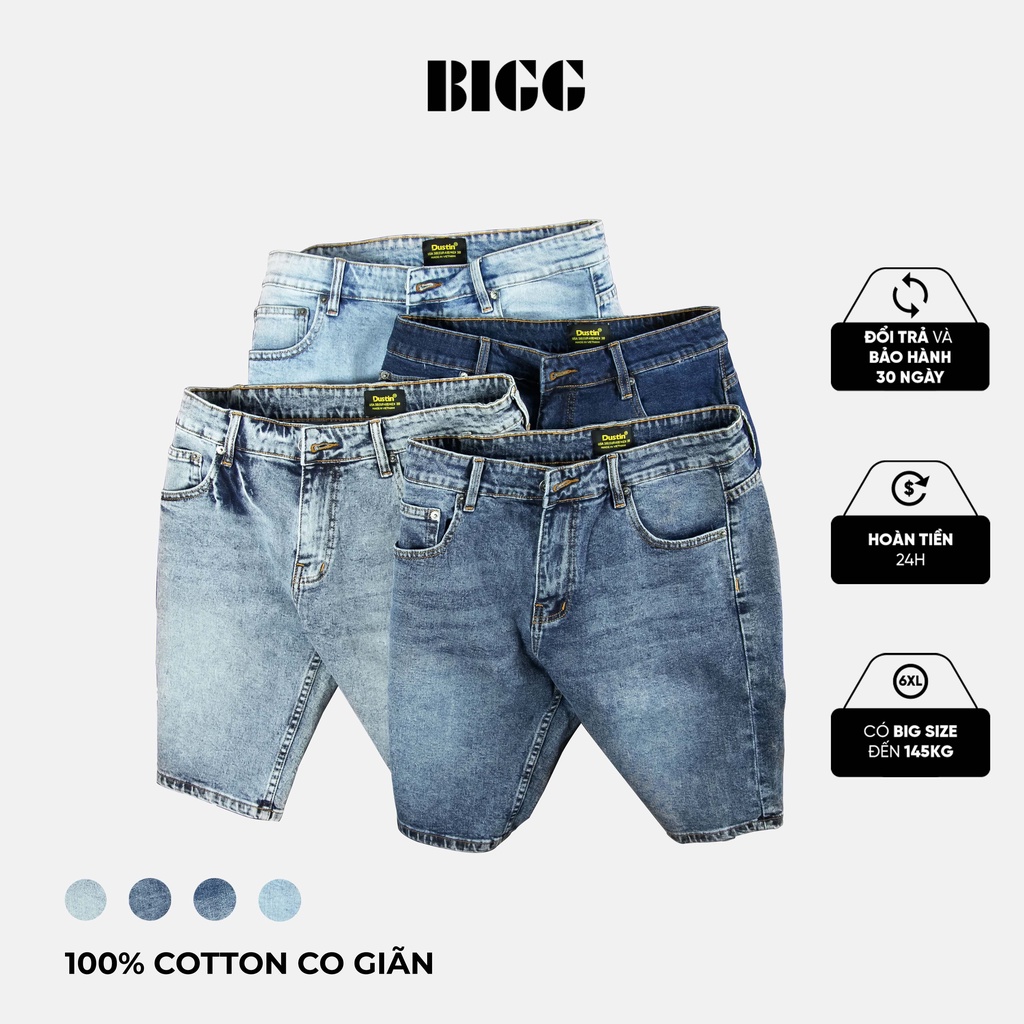 Quần Short Jeans Dustin - BIGG thời trang nam Big Size (sp form nhỏ khách chọn 34 đến 40 tương ứng size 38-44 của shop)