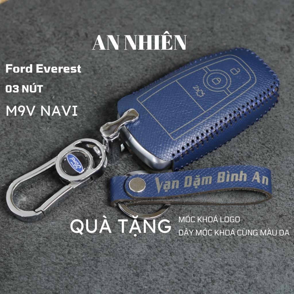 Bao da, bọc, ốp, chìa khoá xe ô tô Ford Everest 2018 2022 da bò nhiều màu khâu thủ công Ford5