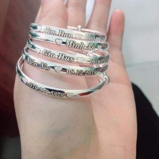 Vòng bạc khắc tên cho bé