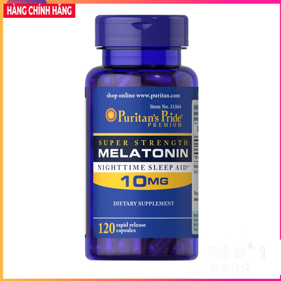 Viên uống MELATONIN 3m 5mg 10mg 60 viên puritan pride - Hỗ trợ giấc ngủ ngon hơn,giảm căng thẳng,giúp điều hòa giấc ngủ