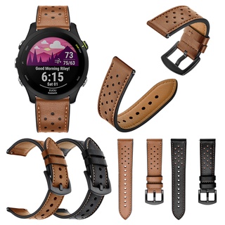 Dây đeo bằng da 20mm 22mm cho garmin forerunner 255 music 55 245 645 / venu 2 plus / vivoactive 4
