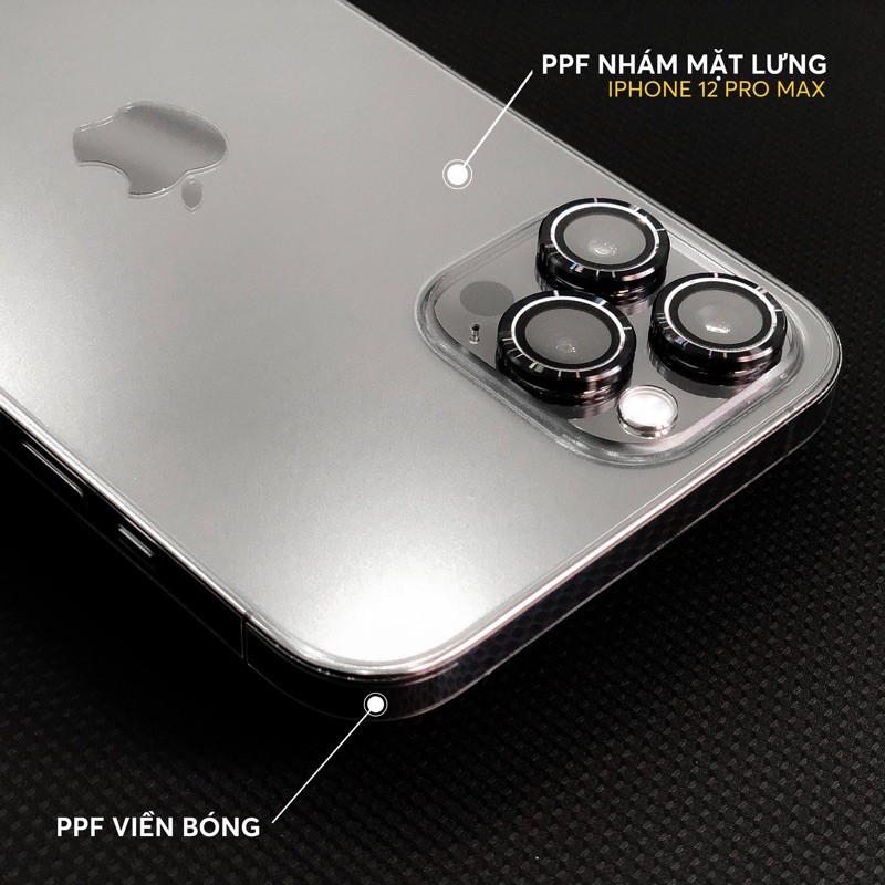 Dán PDF / PPF lưng nhám viền bóng full viền lỗ loa IP 12 / 12 Pro / 12 Mini /  12 IPro Max