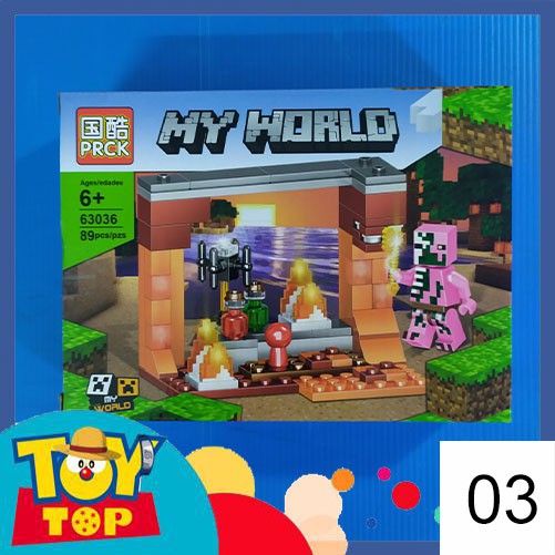 Đồ chơi lắp ráp Xếp hình lắp ghép thế giới vuông minecraft my world PRCK 63036