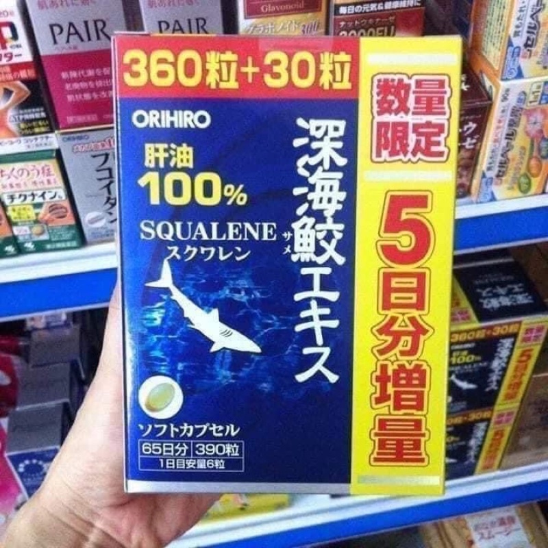 [Hàng _ Nhật]   Viên uống dầu gan cá mập (Sụn vi cá mập) Orihiro 390 viên