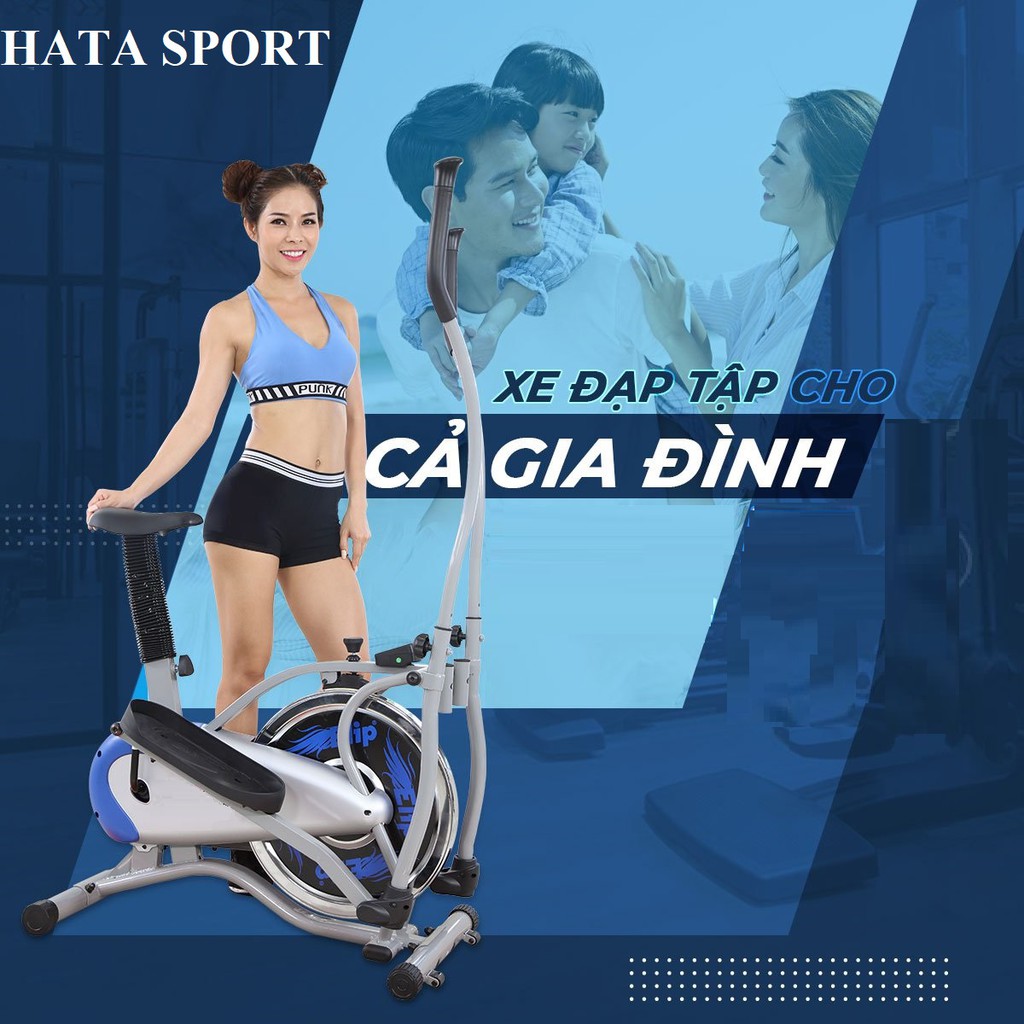 Xe đạp tập thể dục tại nhà HT40 khung thép chắc chắn có yên ngồi