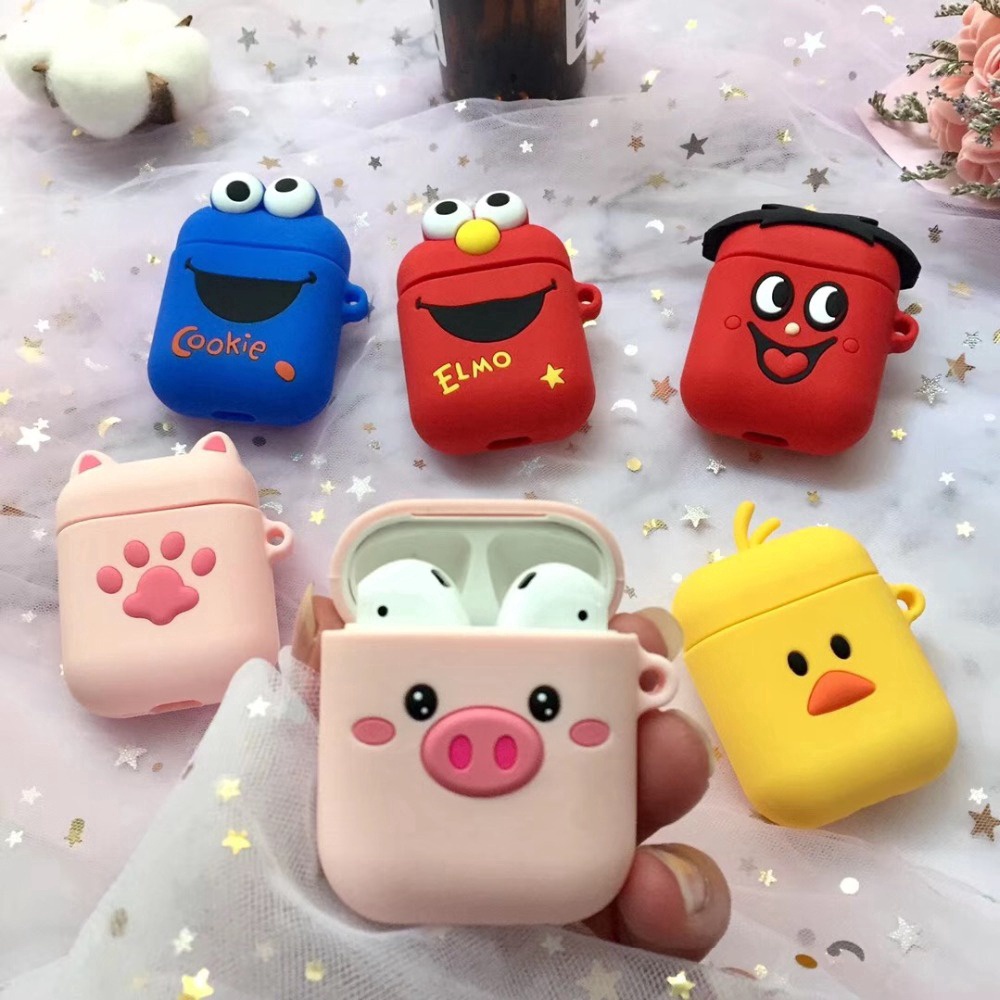 Vỏ bảo vệ hộp sạc tai nghe cho Airpods I10 I11 I12 I9S thiết kế dễ thương