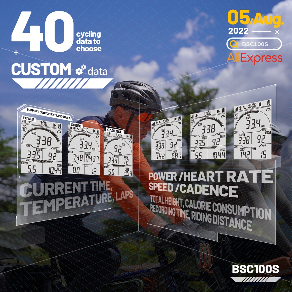 IGPSPORT BSC100S GPS Xe đạp Máy tính Bluetooth ANT+Đồng hồ đo không dây không thấm nước