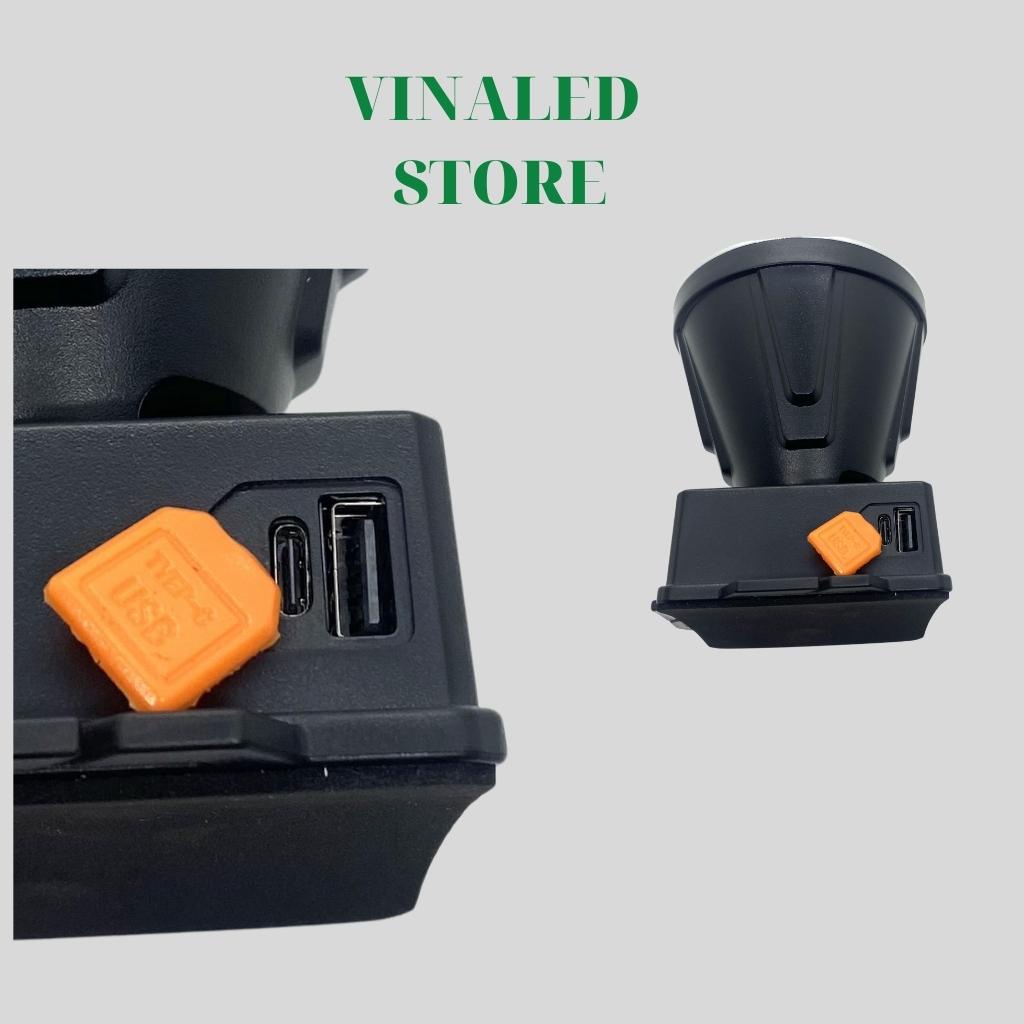 Đèn pin đội đầu siêu sáng hàng Thái Lan ST 381 có tích hợp cổng ra USB và bảng hiển thị pin chóa đèn 10cm