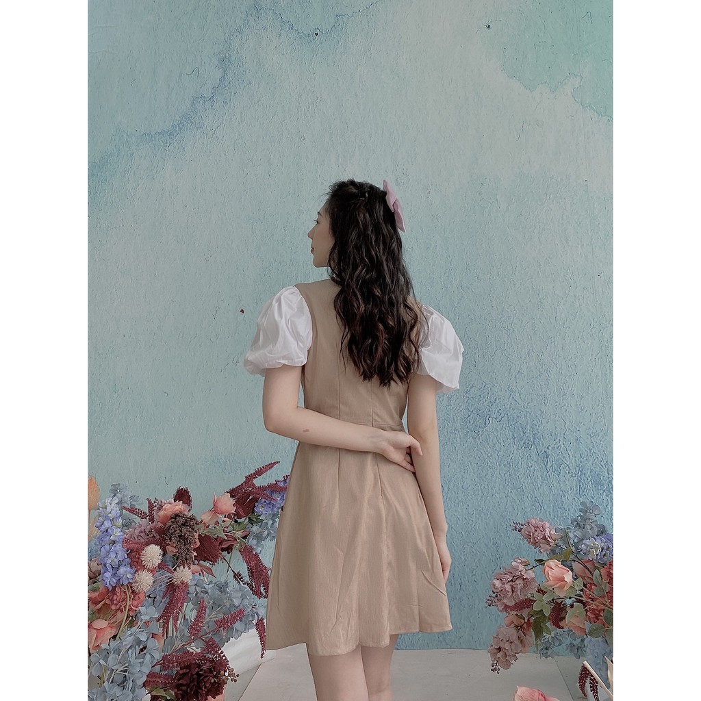 VÁY CHIẾT EO PHỐI TAY BỒNG