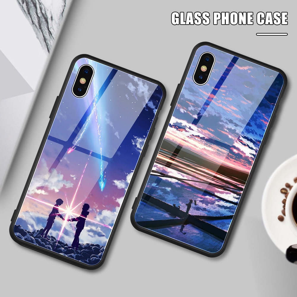 Ốp điện thoại mặt kính Your Name Cho Compatible for iPhone 13 11 12 PRO MAX IPHONE 6 7 8 PLUS 6S PLUS XS MAX X XR 12 MINI SE 2020