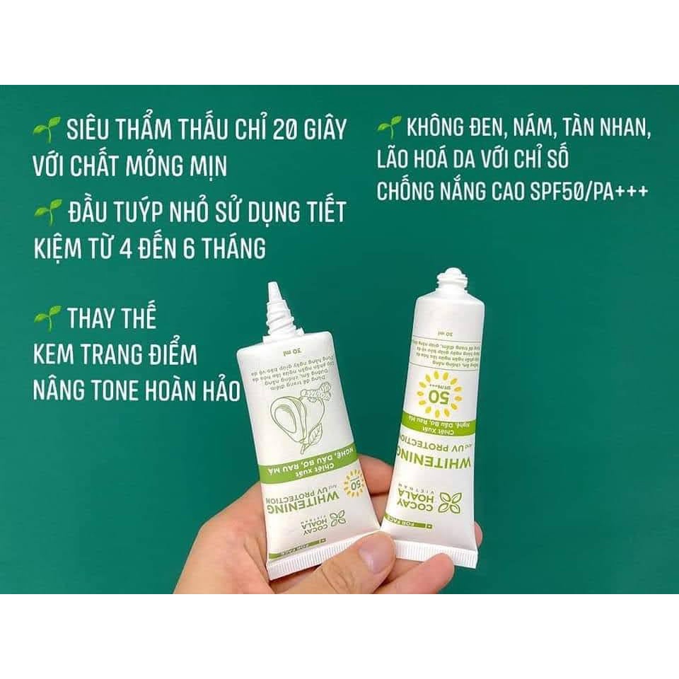 [Mẫu mới] Kem chống nắng Nghệ Bơ Cocayhoala-kiềm dầu, chống thấm nước, nâng tông da SPF50+ PA+++ 30ml