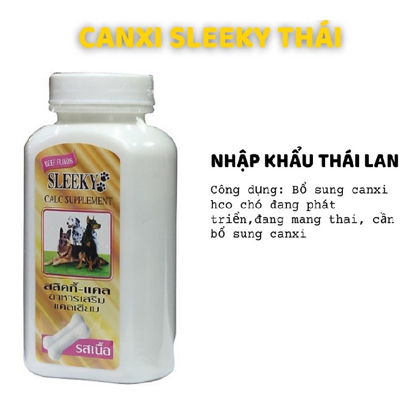 Viên canxi sleeky Thái lan cho chó mèo - Viên bổ sung canxi cho thú cưng