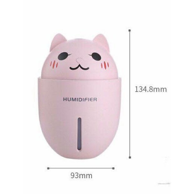 Máy phun sương, máy tạo ẩm kết hợp đèn ngủ led và quạt hình mèo - MIAN MART
